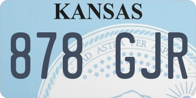 KS license plate 878GJR