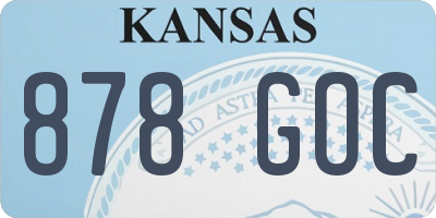 KS license plate 878GOC