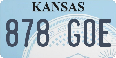 KS license plate 878GOE