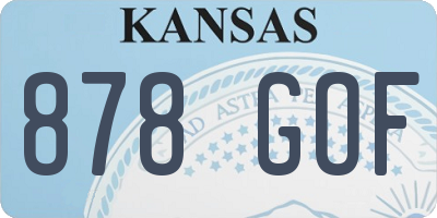 KS license plate 878GOF