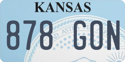 KS license plate 878GON