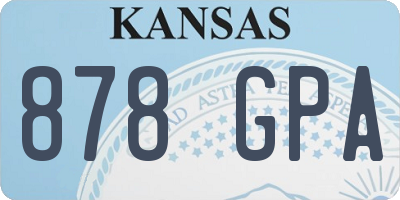 KS license plate 878GPA