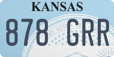 KS license plate 878GRR
