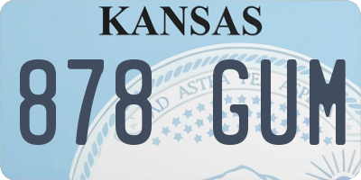 KS license plate 878GUM