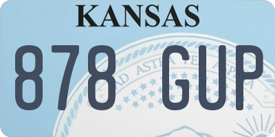 KS license plate 878GUP