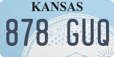 KS license plate 878GUQ