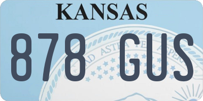 KS license plate 878GUS