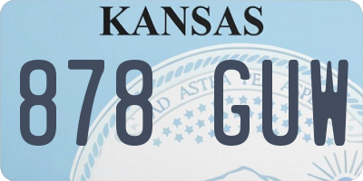 KS license plate 878GUW