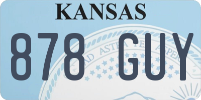 KS license plate 878GUY