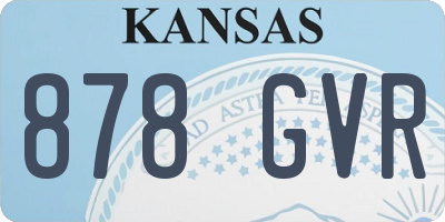 KS license plate 878GVR