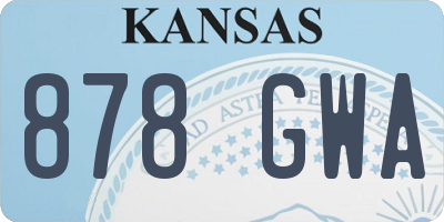 KS license plate 878GWA
