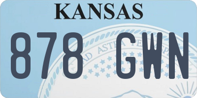 KS license plate 878GWN