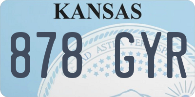 KS license plate 878GYR