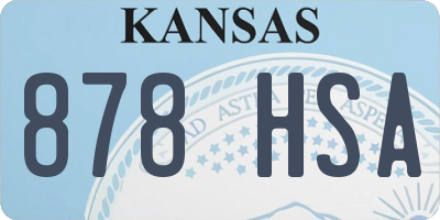 KS license plate 878HSA