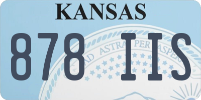 KS license plate 878IIS