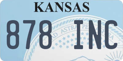 KS license plate 878INC