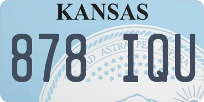 KS license plate 878IQU