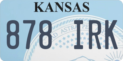 KS license plate 878IRK