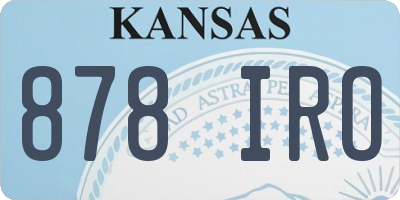KS license plate 878IRO