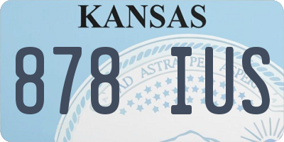 KS license plate 878IUS