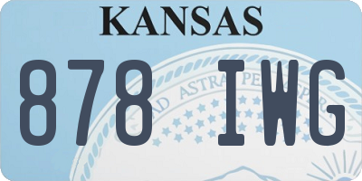KS license plate 878IWG