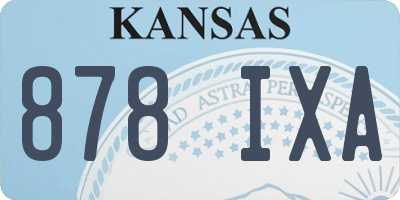 KS license plate 878IXA
