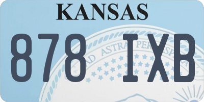 KS license plate 878IXB