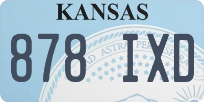 KS license plate 878IXD