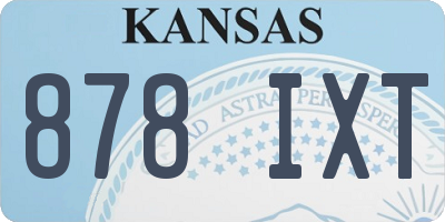 KS license plate 878IXT