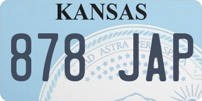 KS license plate 878JAP