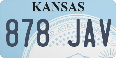 KS license plate 878JAV