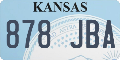 KS license plate 878JBA