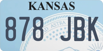 KS license plate 878JBK
