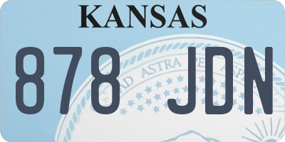 KS license plate 878JDN