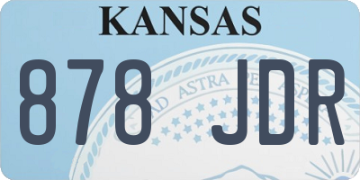 KS license plate 878JDR