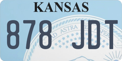 KS license plate 878JDT