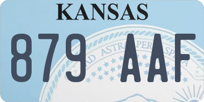 KS license plate 879AAF