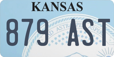 KS license plate 879AST