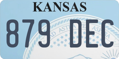 KS license plate 879DEC