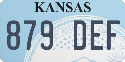 KS license plate 879DEF