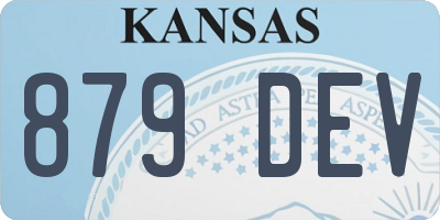 KS license plate 879DEV