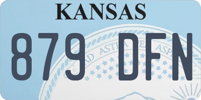 KS license plate 879DFN