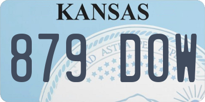 KS license plate 879DOW