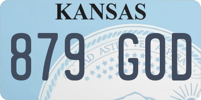 KS license plate 879GOD