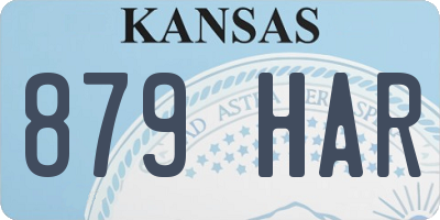 KS license plate 879HAR