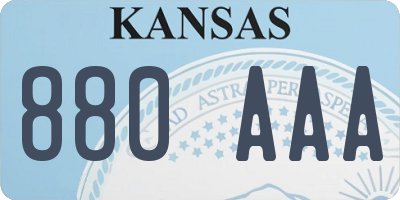 KS license plate 880AAA