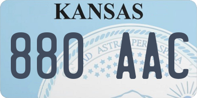 KS license plate 880AAC