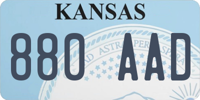 KS license plate 880AAD