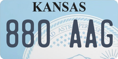 KS license plate 880AAG