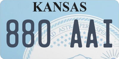 KS license plate 880AAI